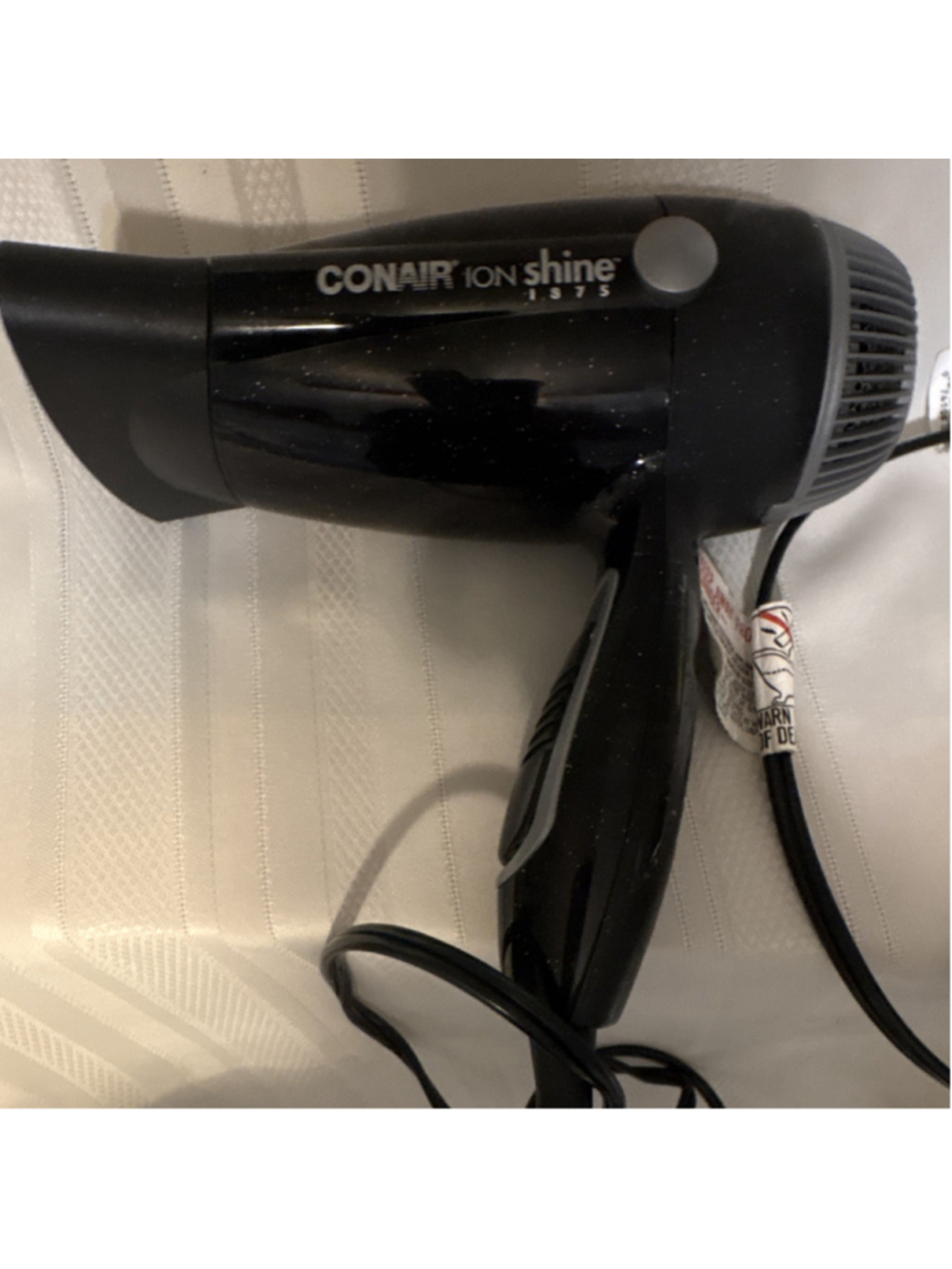 Conair ION Shine 1875 Ionic Hair Dryer Black Adjustable Heat Settings